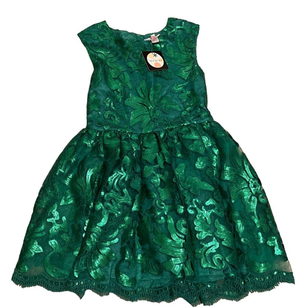 Halabaloo Emerald Green Sparkly Girls Multi-Layer Party Dress NWT Sz 10